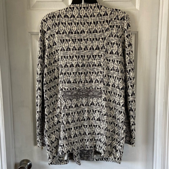 Lucky Brand Knit Jacket Black & White Long Size M - Picture 10 of 10